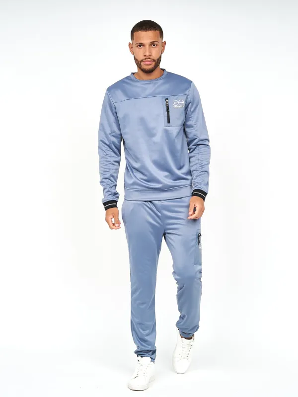 Mens Catmoore Crew Tracktop Steel Blue sold by Brand Corner