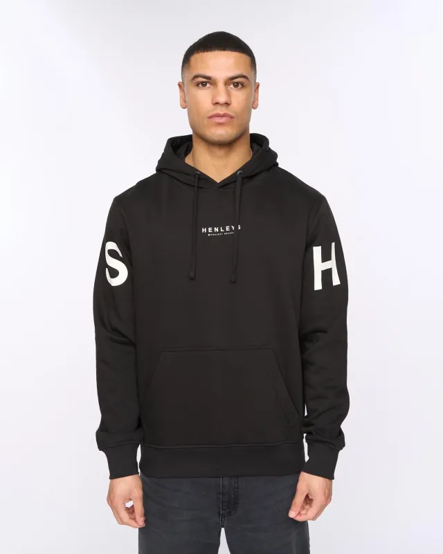 Mens Hensleeve Hoodie Black made by Henleys