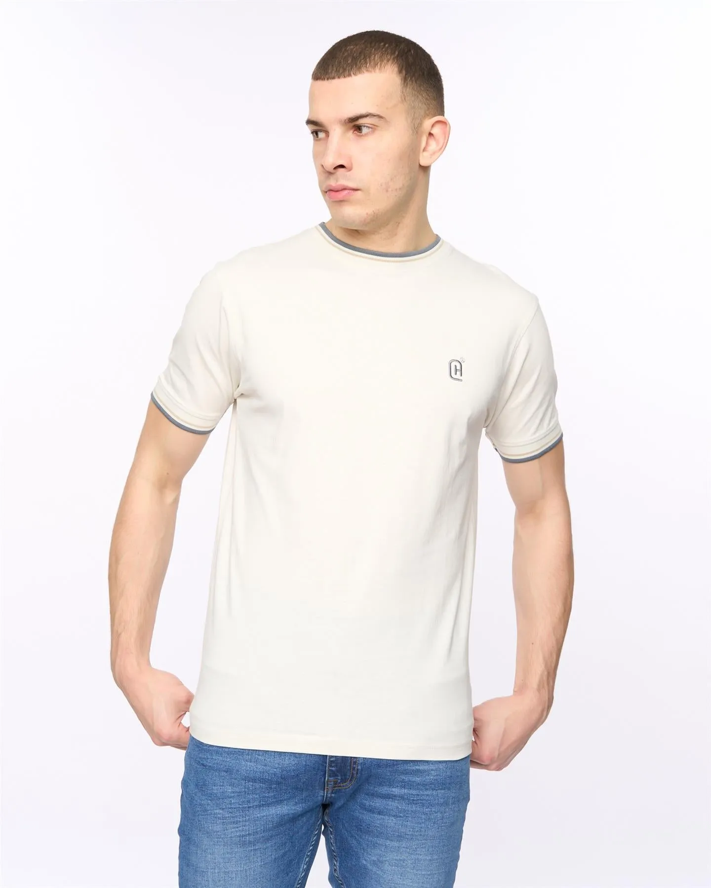 Mens Deuxtip T-Shirt Off White sold by Brand Corner