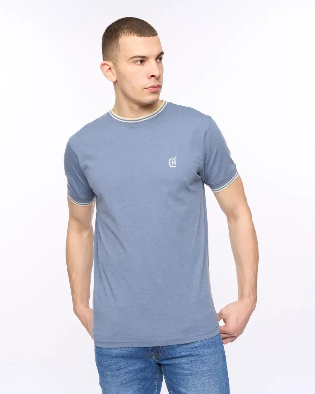 Mens Deuxtip T-Shirt China Blue Marl sold by Brand Corner
