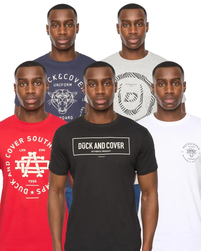 Mens Belvadier Crew T-Shirt 5pk Assorted made by Duck and Cover
