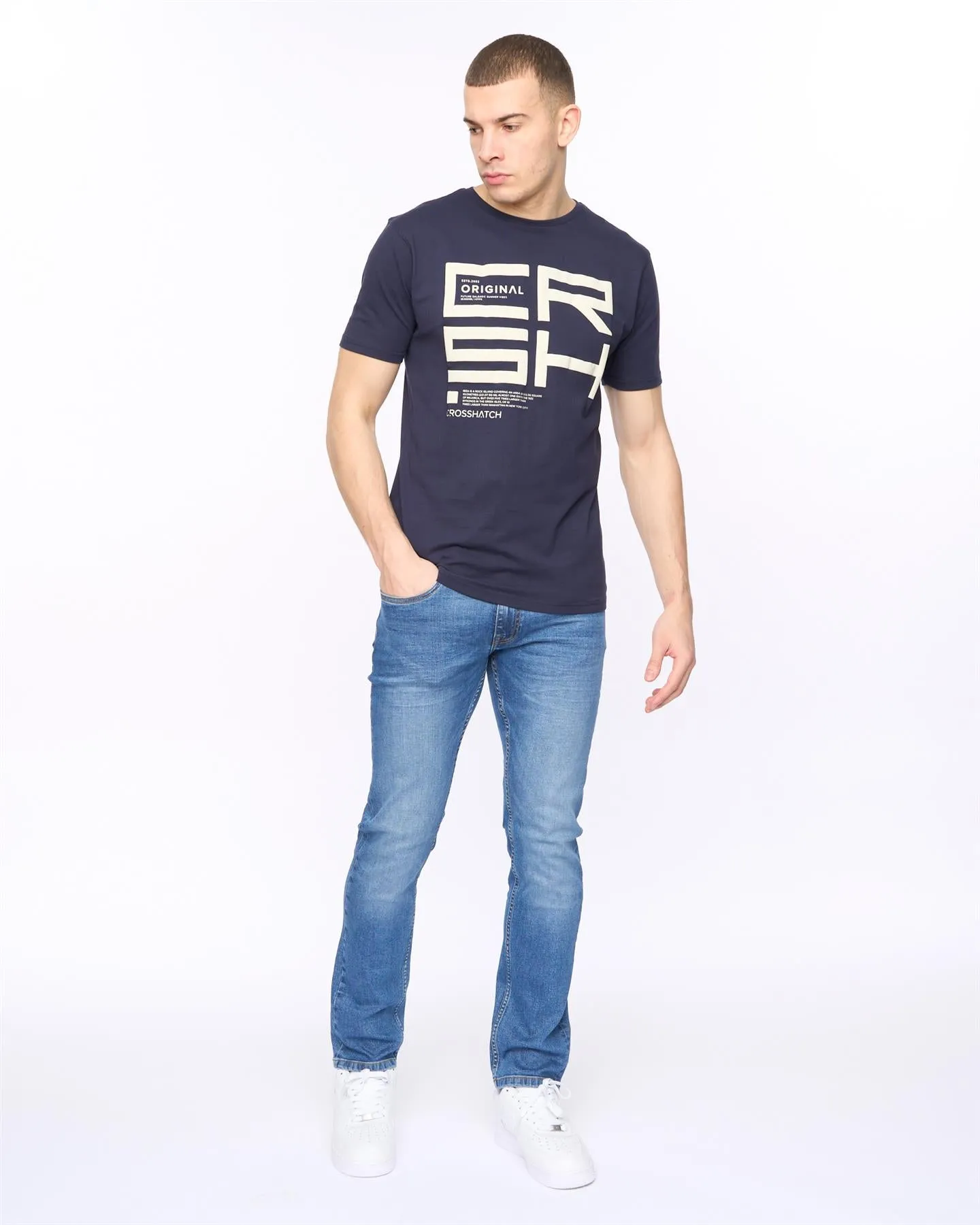 Mens Squarebox T-Shirt Navy sold by Brand Corner product image thumbnail 3