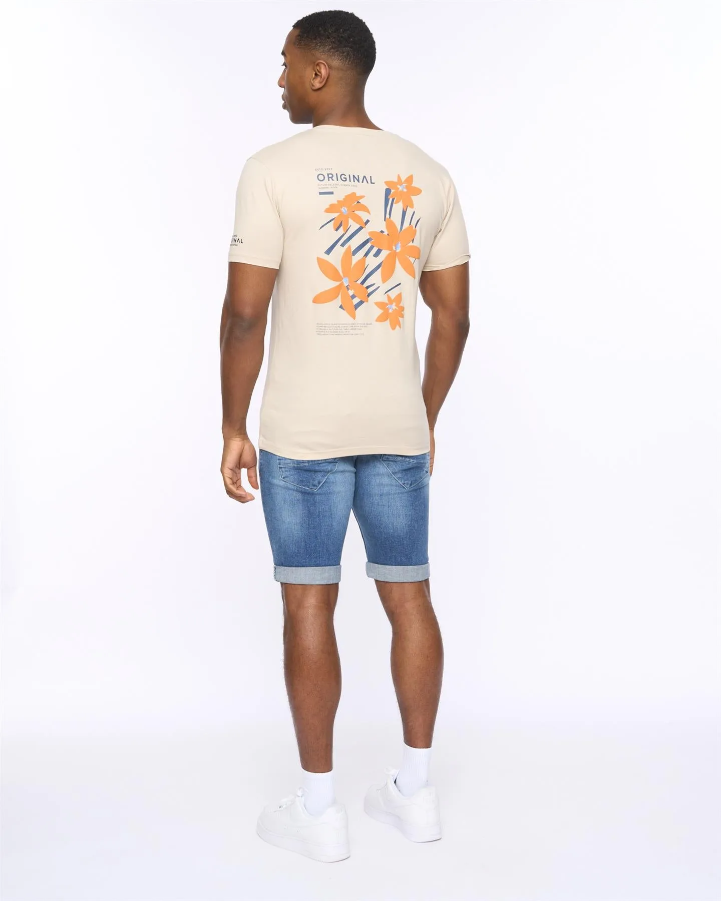 Mens Flowered T-Shirt Light Stone sold by Brand Corner product image thumbnail 4
