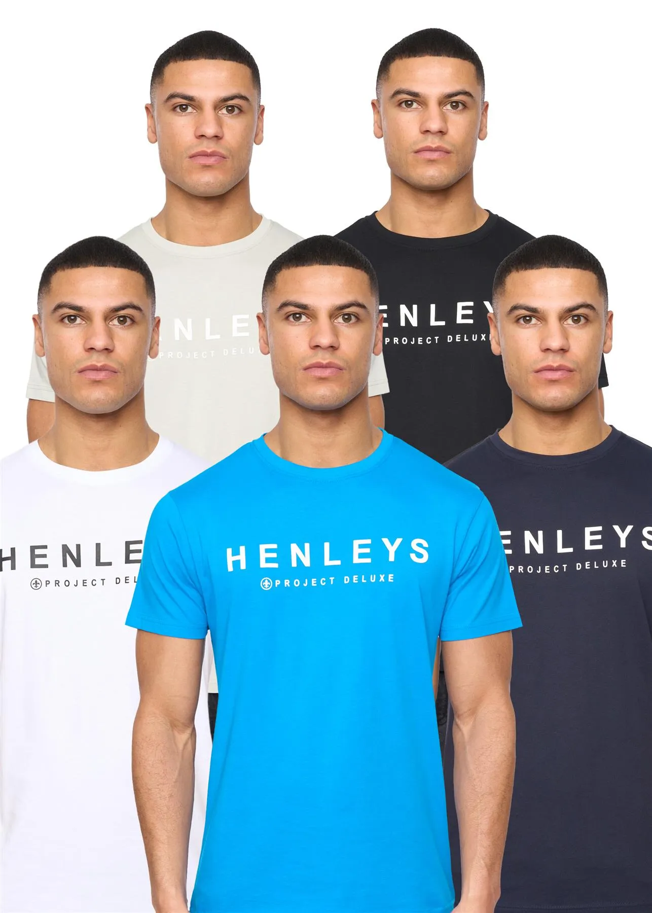 Mens Henyfront T-Shirt 5pk Assorted sold by Brand Corner