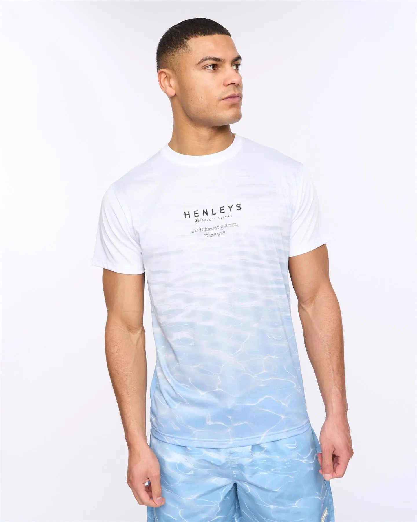 Mens Henpool T-Shirt Denim Blue sold by Brand Corner