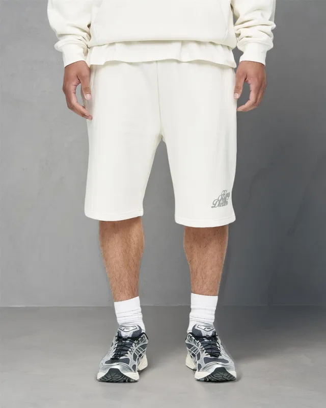 Mens Studio Scripted Jog Shorts Off White sold by Brand Corner