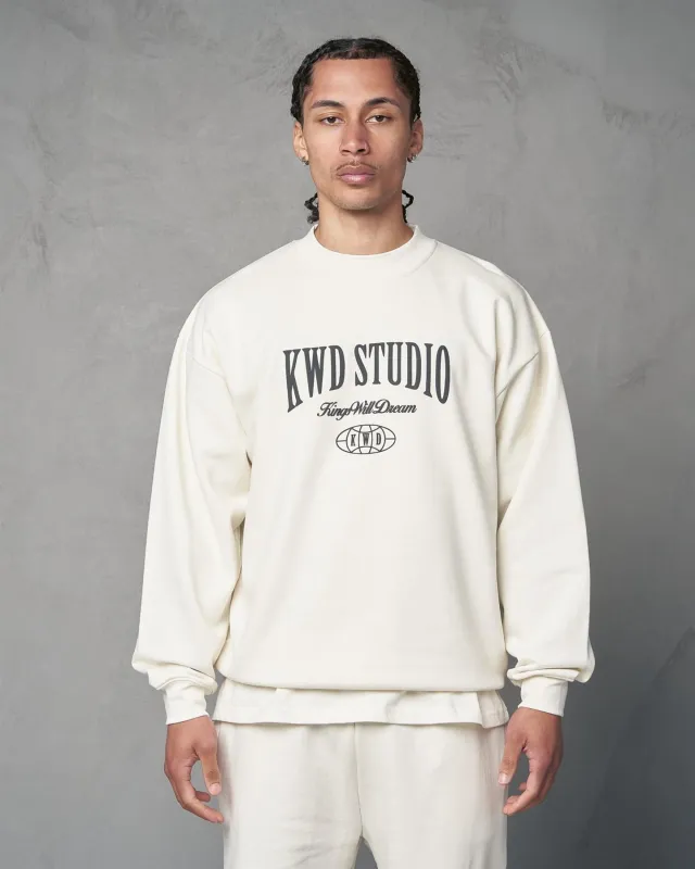 Mens Studio Studios Crew Sweat Off White sold by Brand Corner