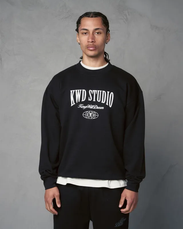 Mens Studio Studios Crew Sweat Black sold by Brand Corner