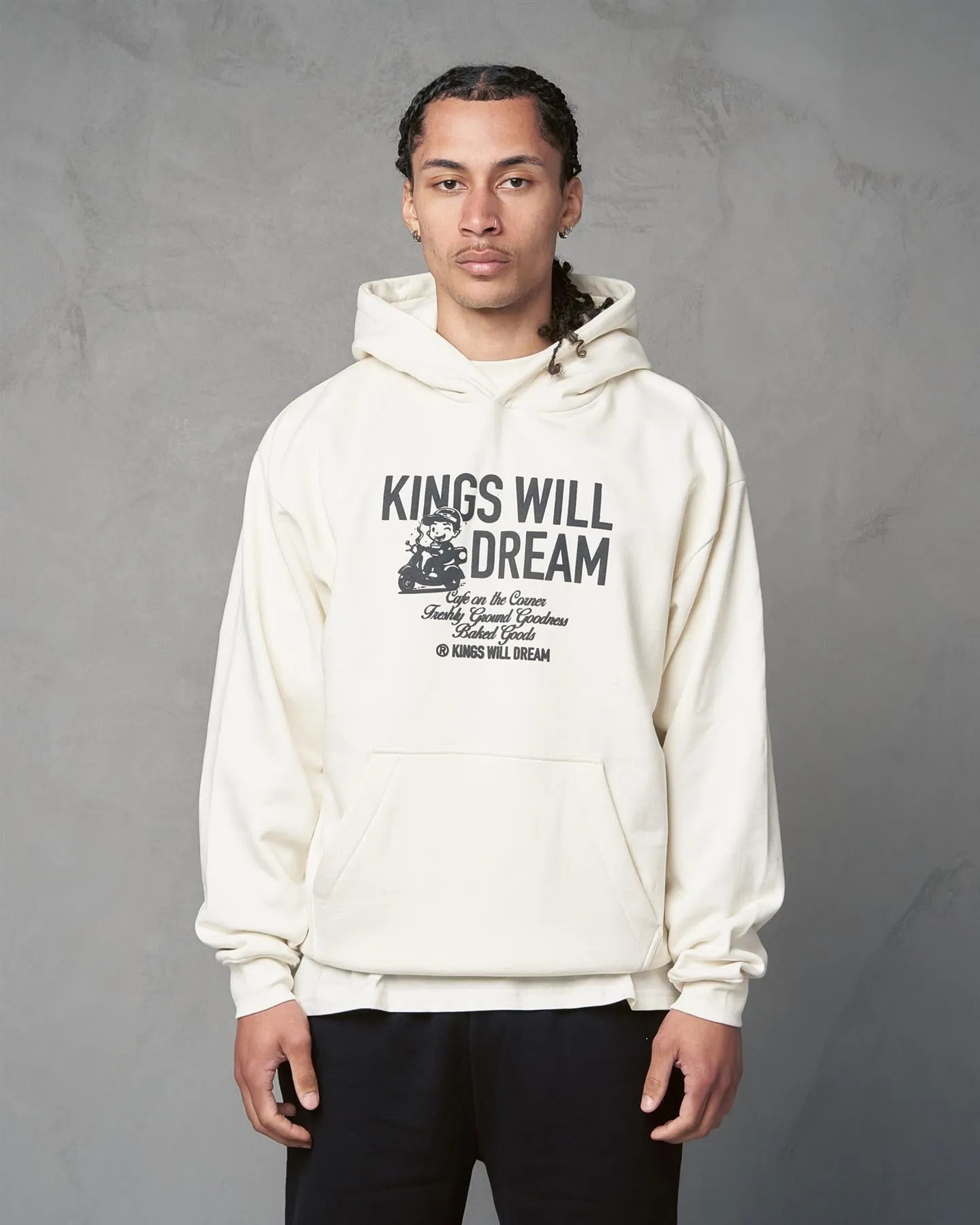 Mens Studio Cafe Boy Hoodie Off White sold by Brand Corner