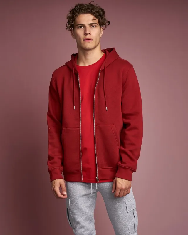 Garret Zip Thru Hoodie Red sold by Brand Corner