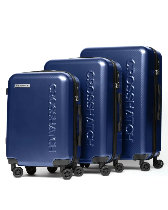 Mens Escapade Embossed Suitcase 3pk Royal sold by Brand Corner