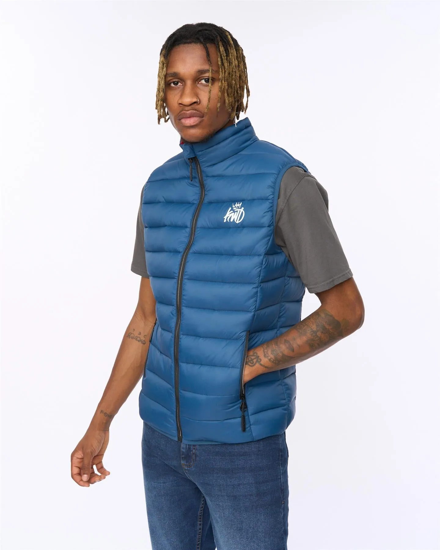 Mens Jackinson Gilet Teal sold by Brand Corner
