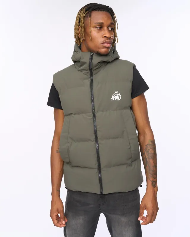 Mens Nahjo Gilet Olive sold by Brand Corner