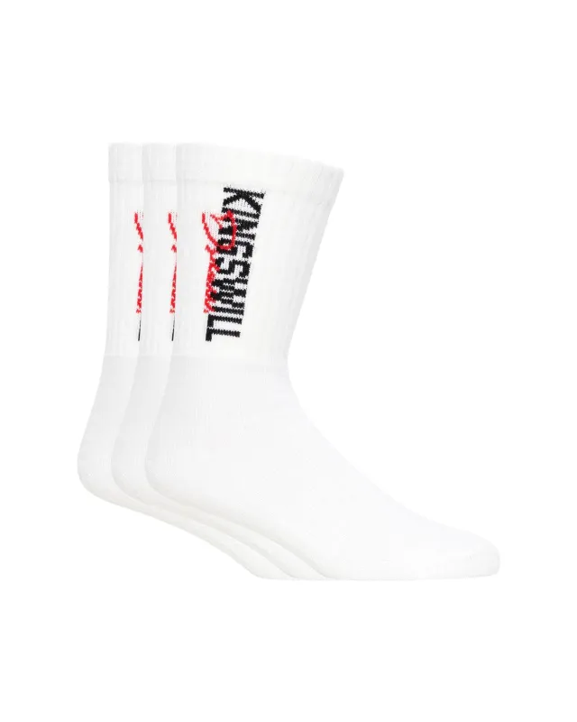 Mens Bilkie Sports Socks 3pk White sold by Brand Corner