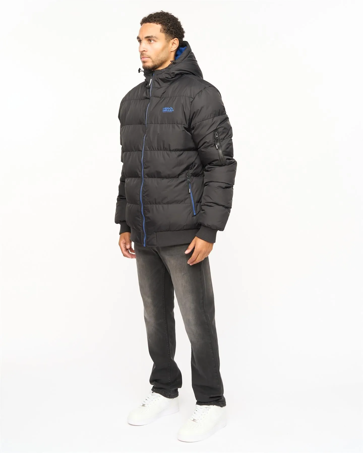 Mens Thinker Puffer Bomber Jacket Black sold by Brand Corner product image thumbnail 3