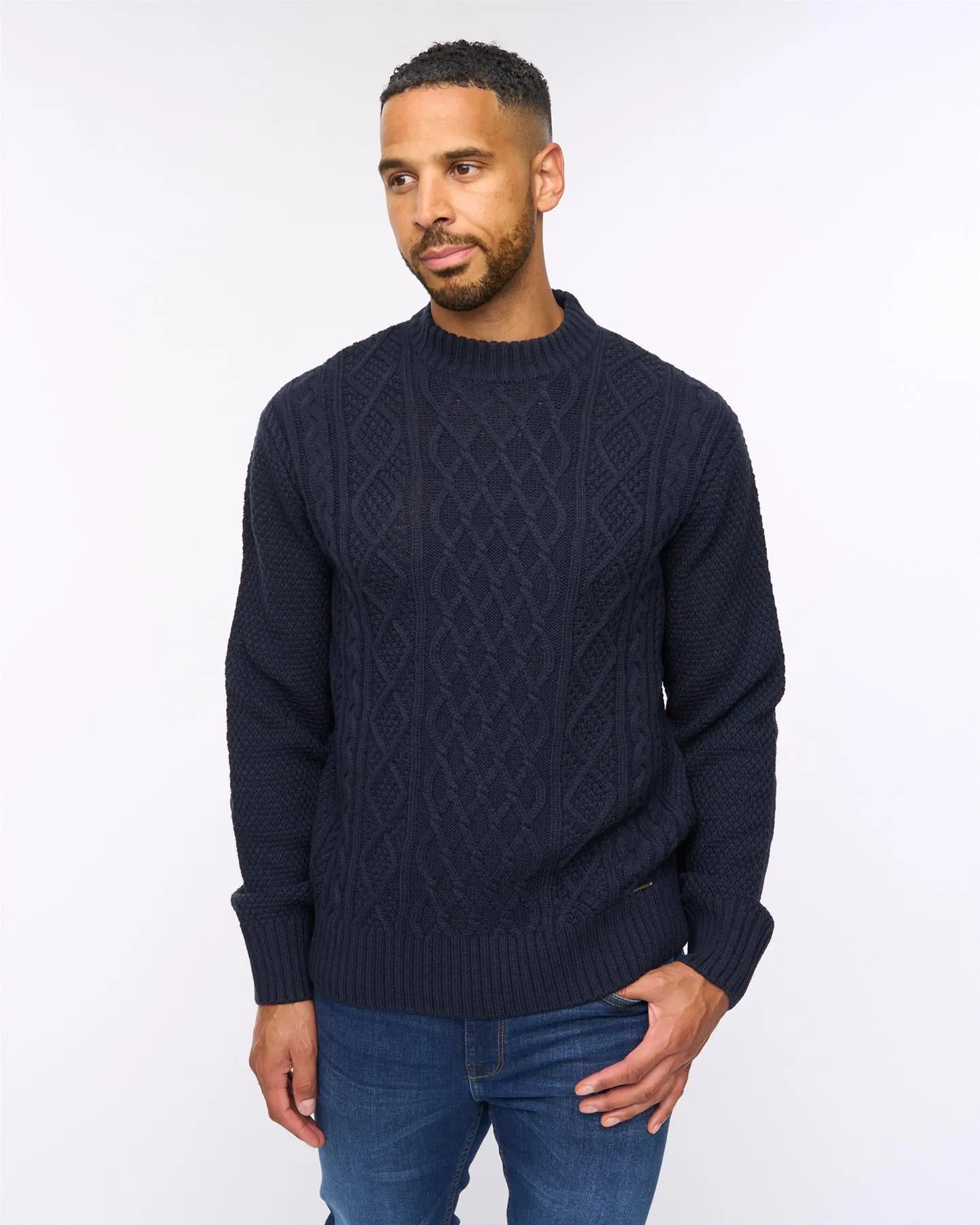 Brocksten Cable Knit Jumper Navy sold by Brand Corner product image thumbnail 5