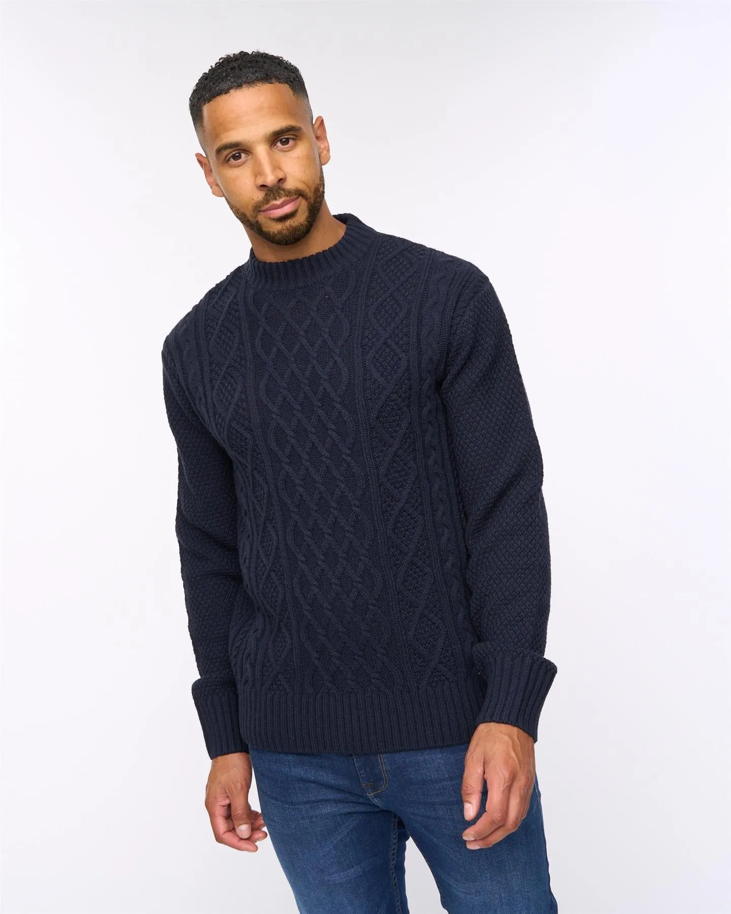 Brocksten Cable Knit Jumper Navy sold by Brand Corner product image thumbnail 2