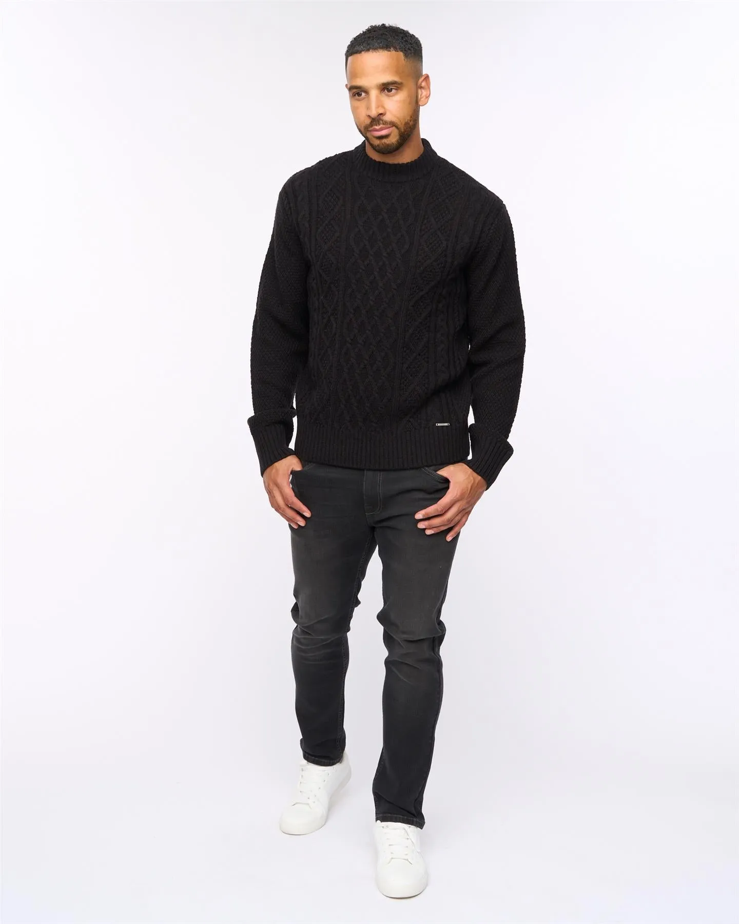Brocksten Cable Knit Jumper Black sold by Brand Corner product image thumbnail 3