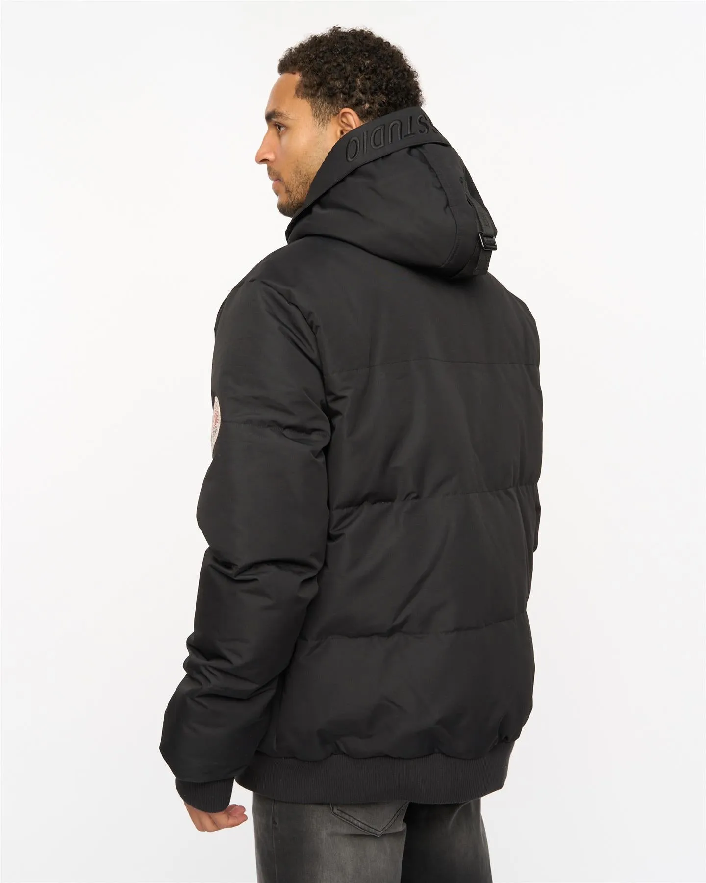Mens Traction Bomber Jacket Black sold by Brand Corner product image thumbnail 4