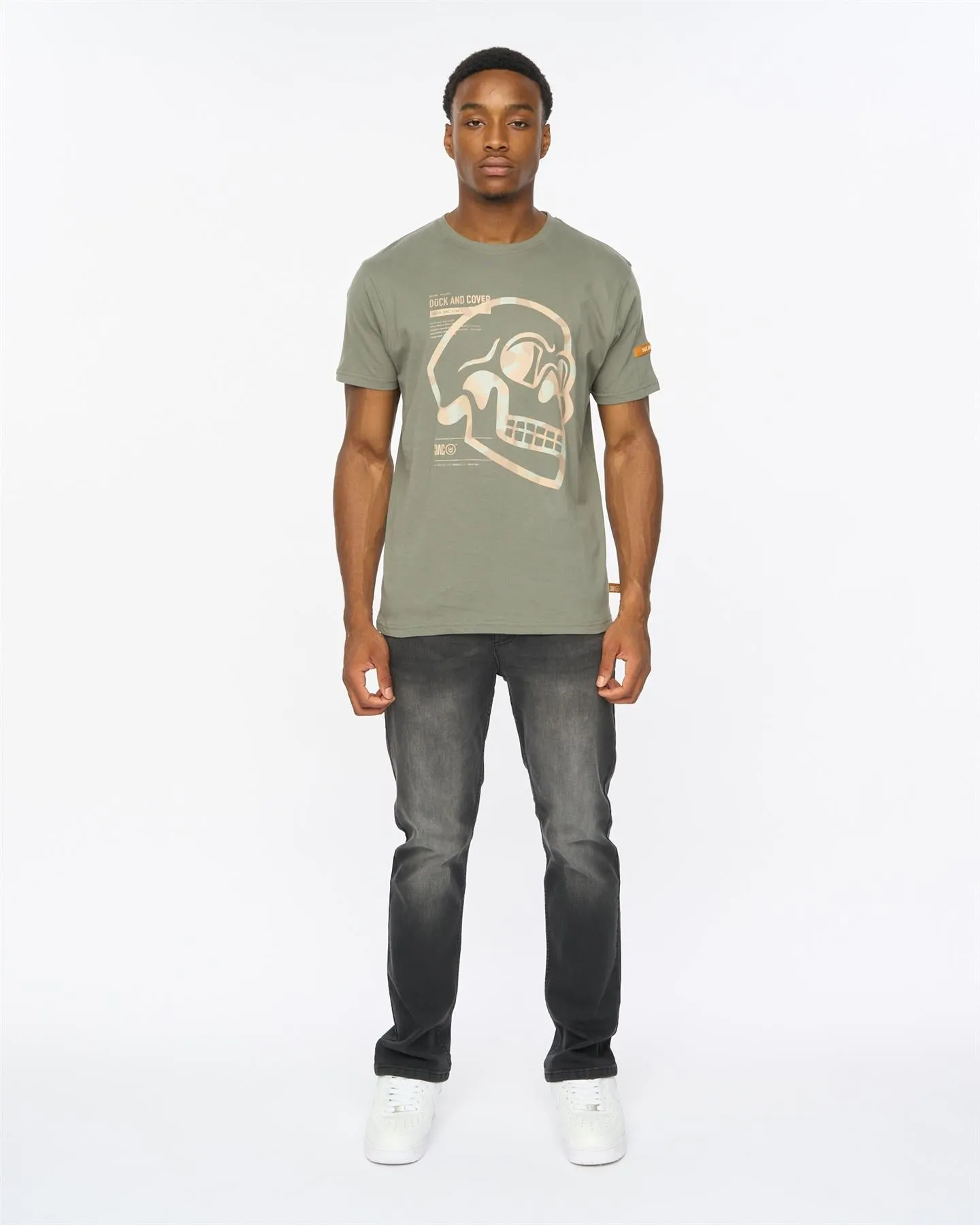 Mens Skullmatic T-Shirt Dark Olive sold by Brand Corner product image thumbnail 3