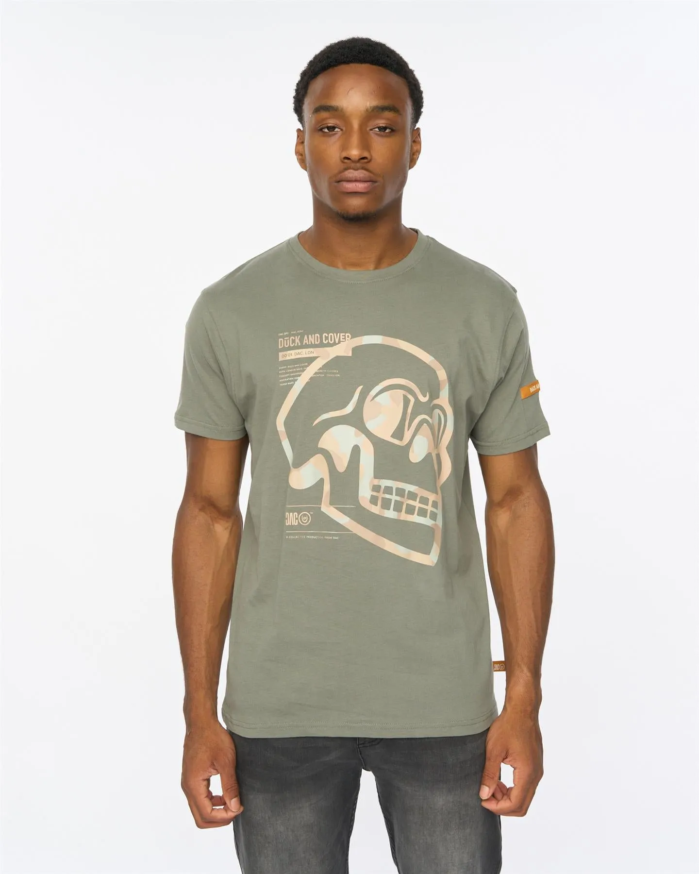 Mens Skullmatic T-Shirt Dark Olive sold by Brand Corner