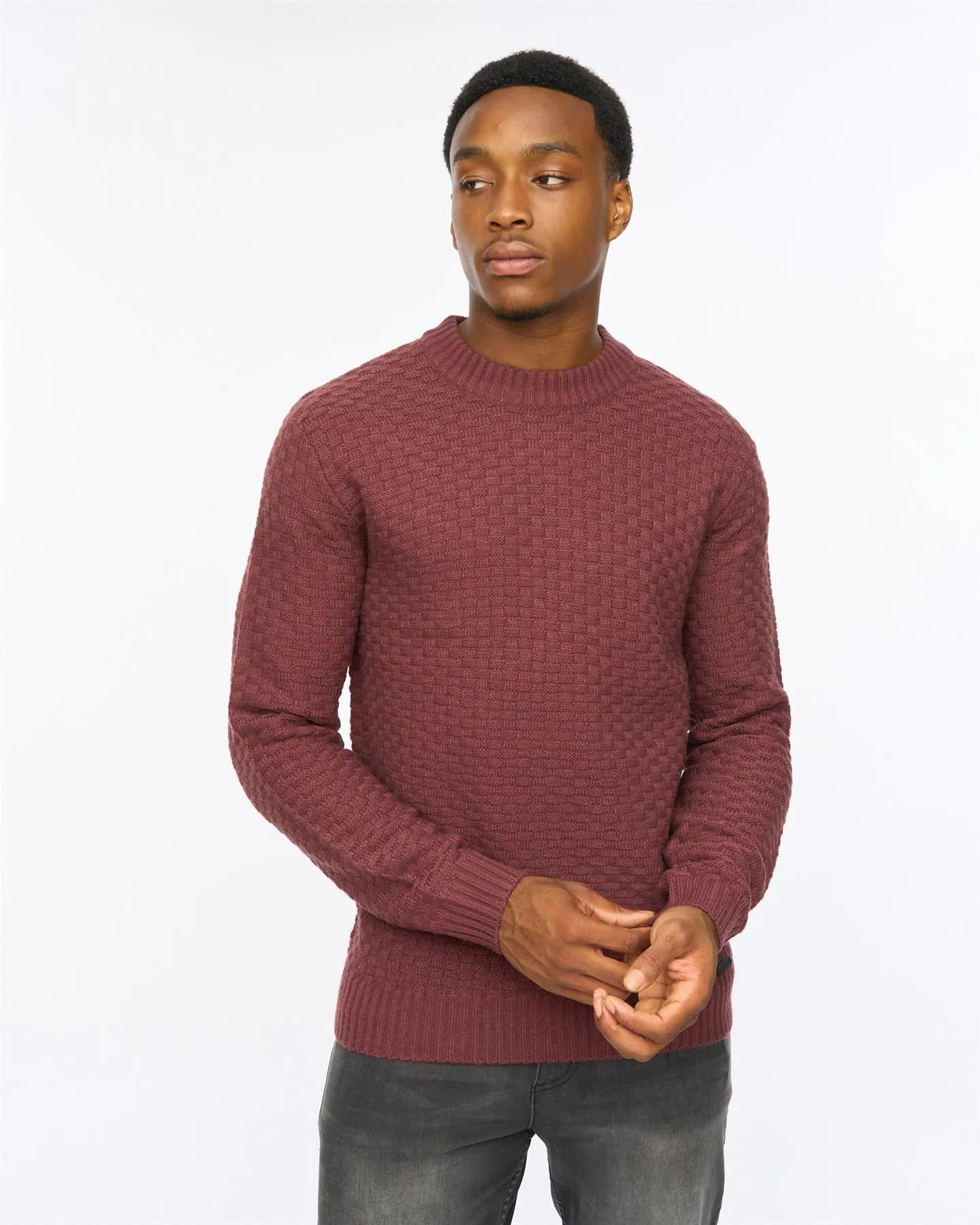Mens Matera Textured Knit Raisin sold by Brand Corner product image thumbnail 2