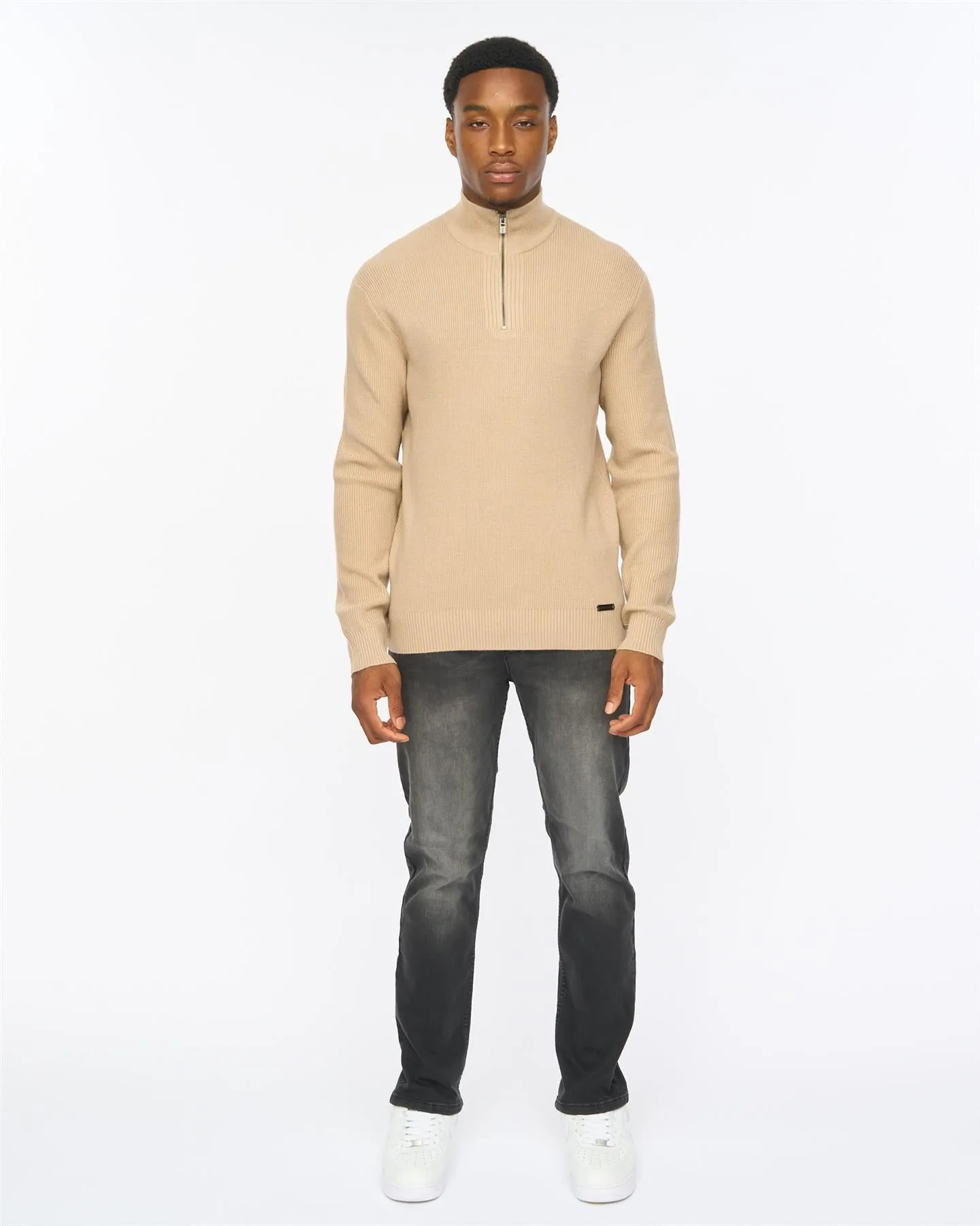 Mens Potenza 1/4 Zip Knit Stone sold by Brand Corner product image thumbnail 3