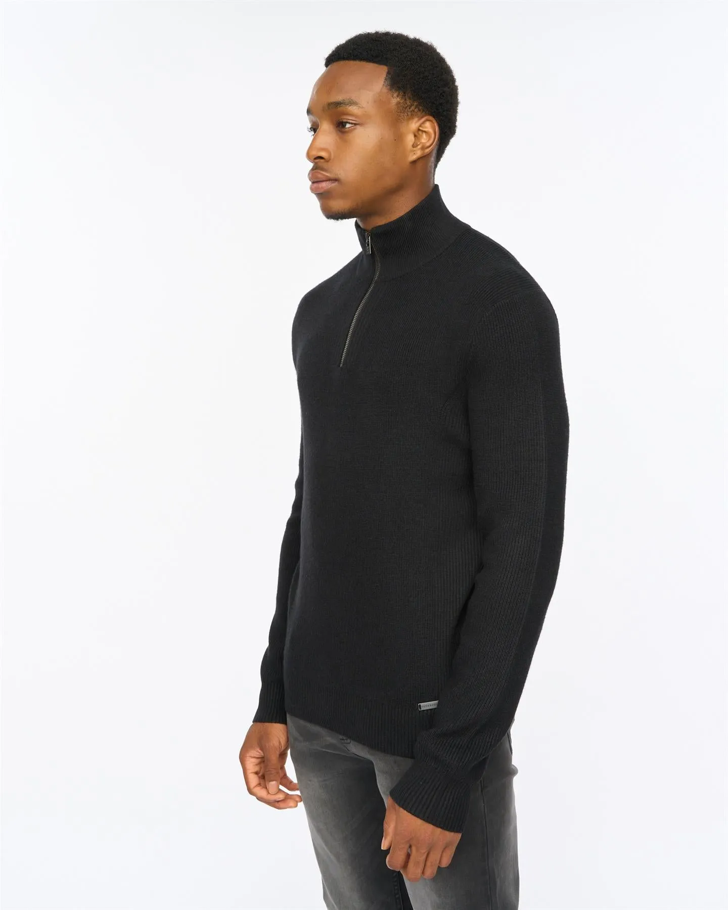 Mens Potenza 1/4 Zip Knit Black sold by Brand Corner product image thumbnail 4