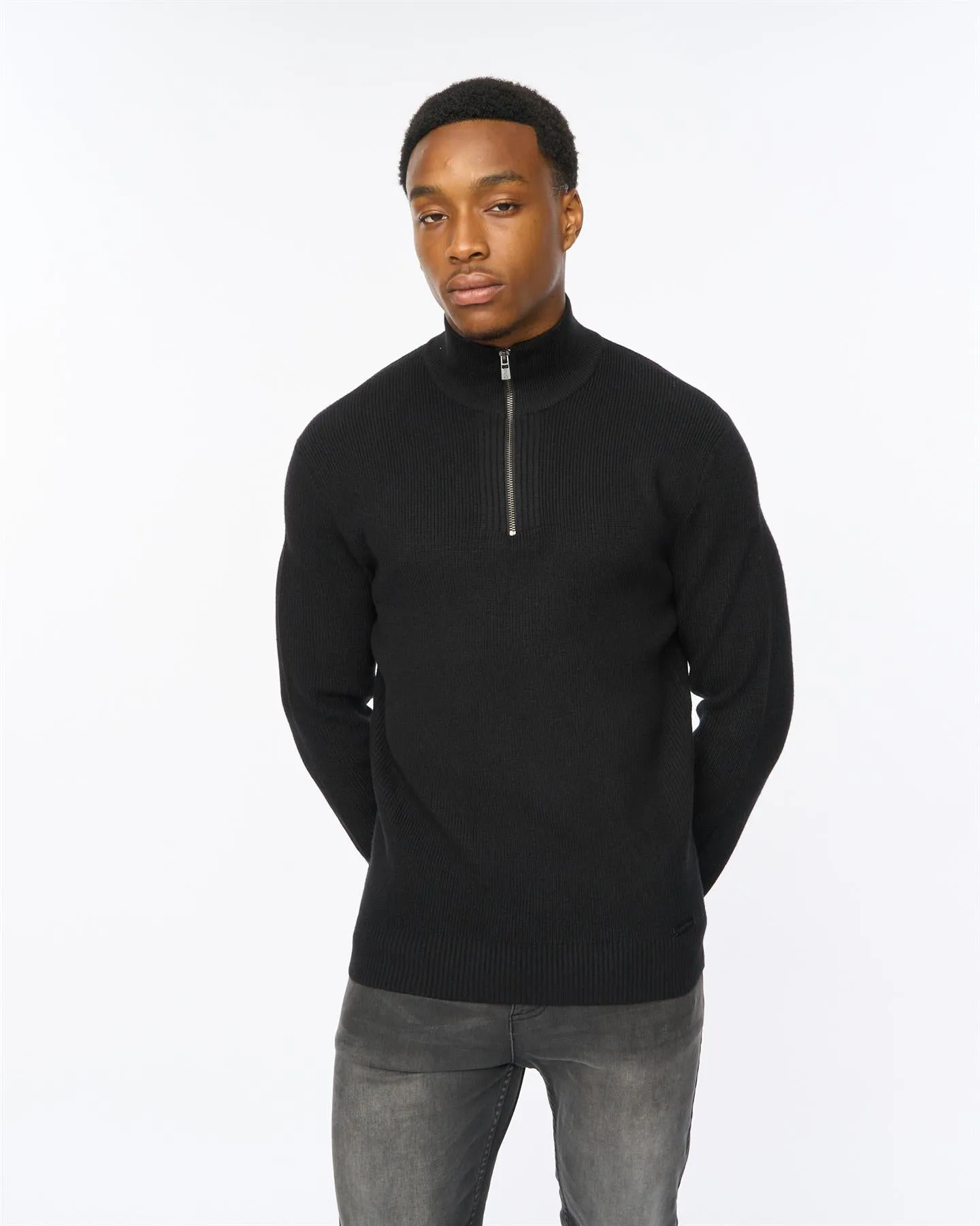 Mens Potenza 1/4 Zip Knit Black sold by Brand Corner product image thumbnail 5