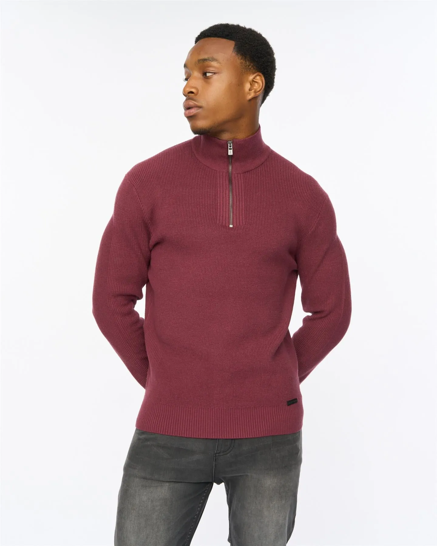 Mens Potenza 1/4 Zip Knit Raisin sold by Brand Corner product image thumbnail 5