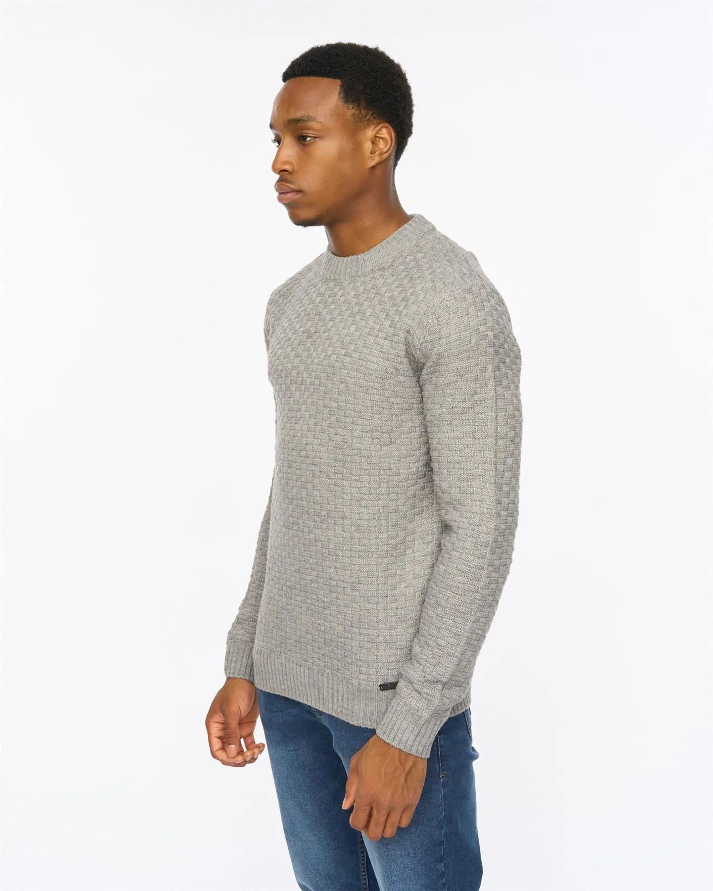 Mens Matera Textured Knit Grey Marl sold by Brand Corner product image thumbnail 3