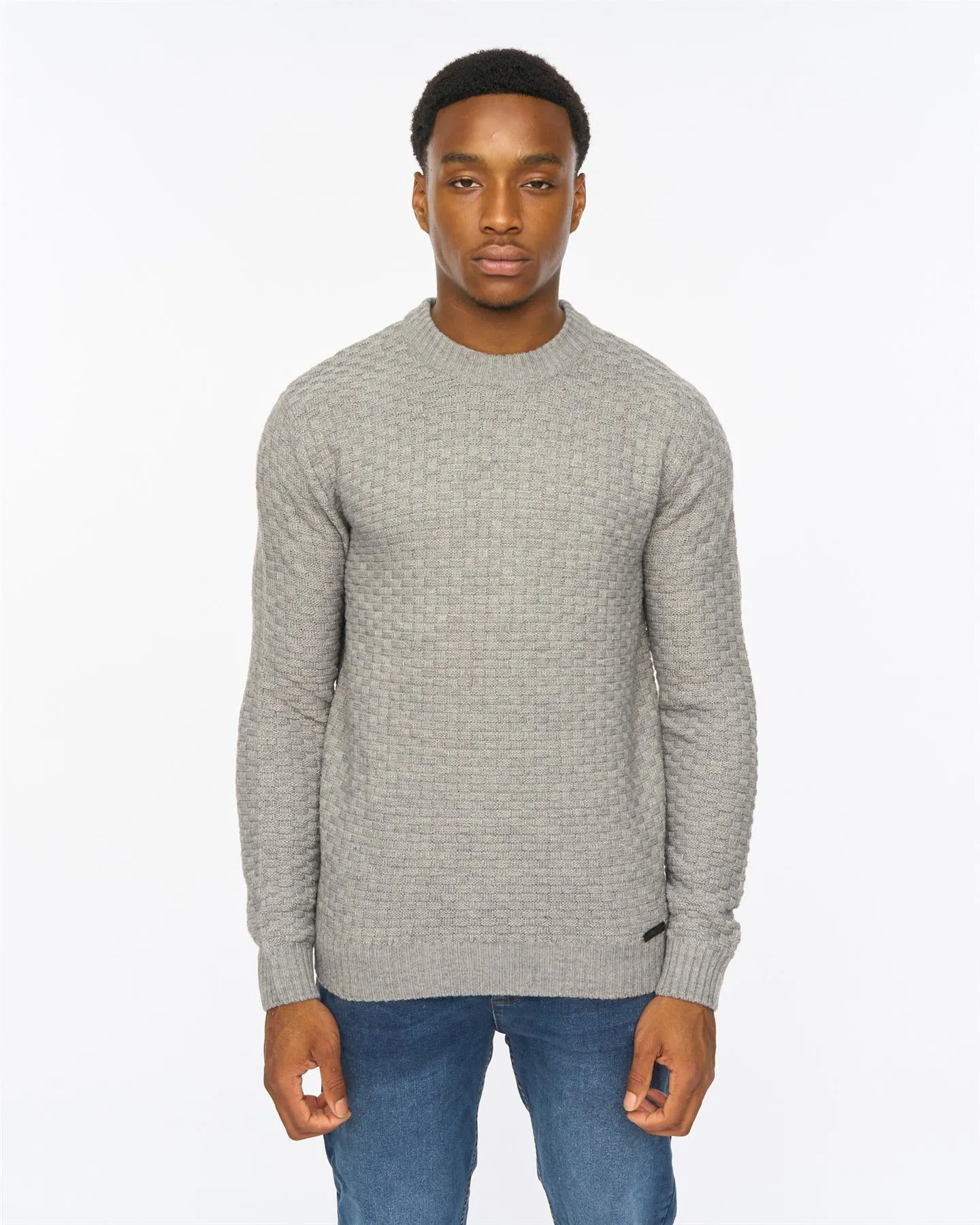 Mens Matera Textured Knit Grey Marl sold by Brand Corner