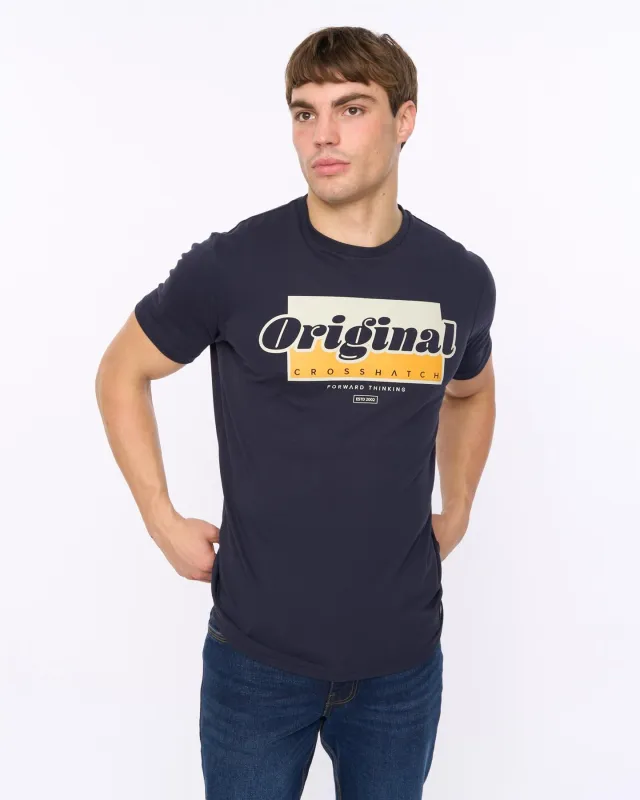 Mens Chevin T-Shirt Navy sold by Brand Corner