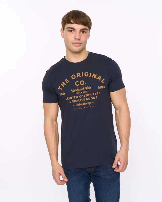 Mens Shoptown T-Shirt Navy sold by Brand Corner