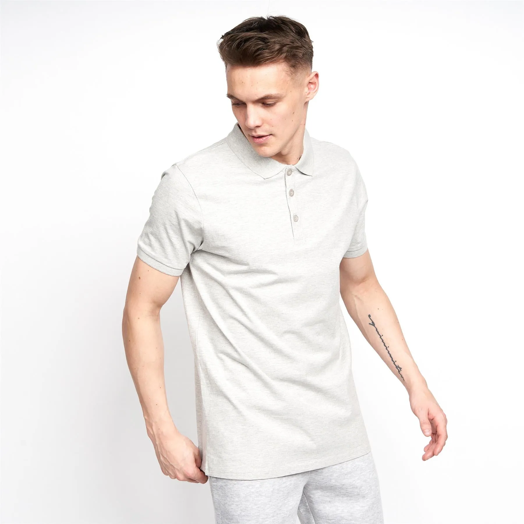 Mens Pritchard MVE Polo Grey Marl sold by Brand Corner product image thumbnail 2