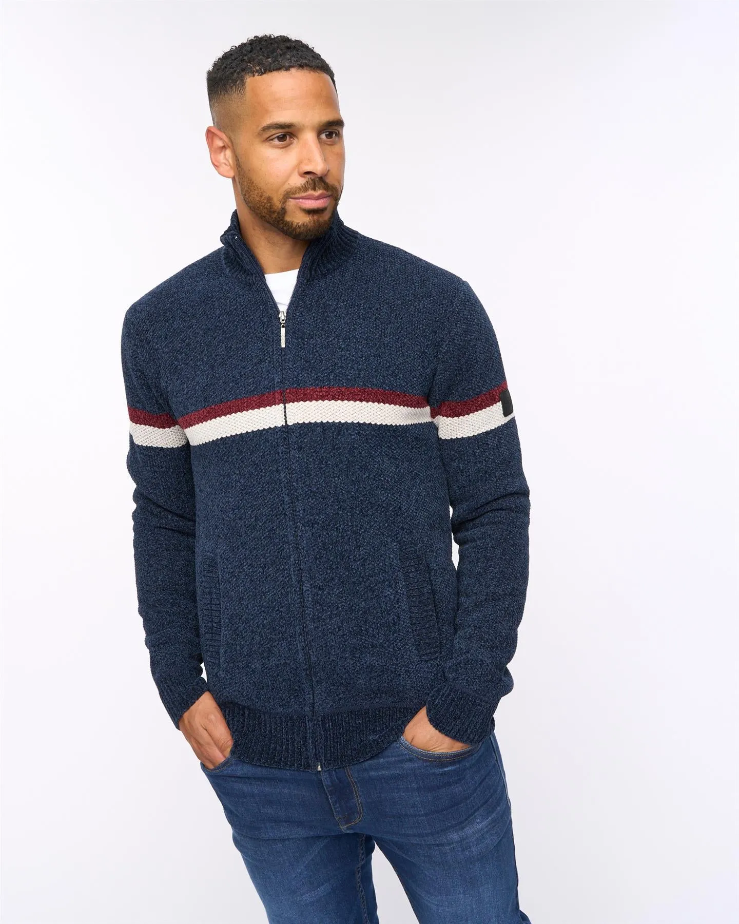 Stampton Chenille Full Zip Jumper Navy sold by Brand Corner product image thumbnail 2
