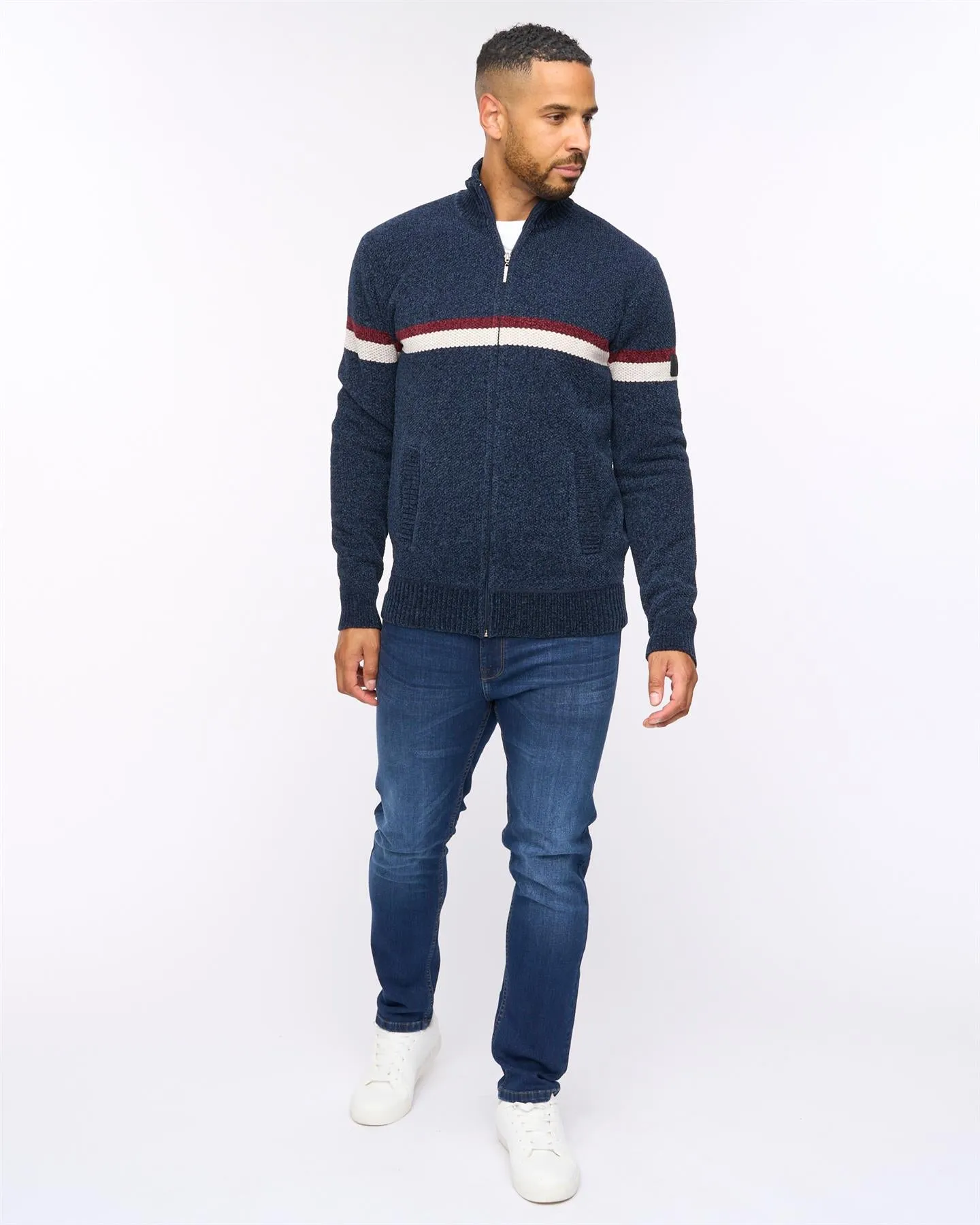 Stampton Chenille Full Zip Jumper Navy sold by Brand Corner product image thumbnail 3