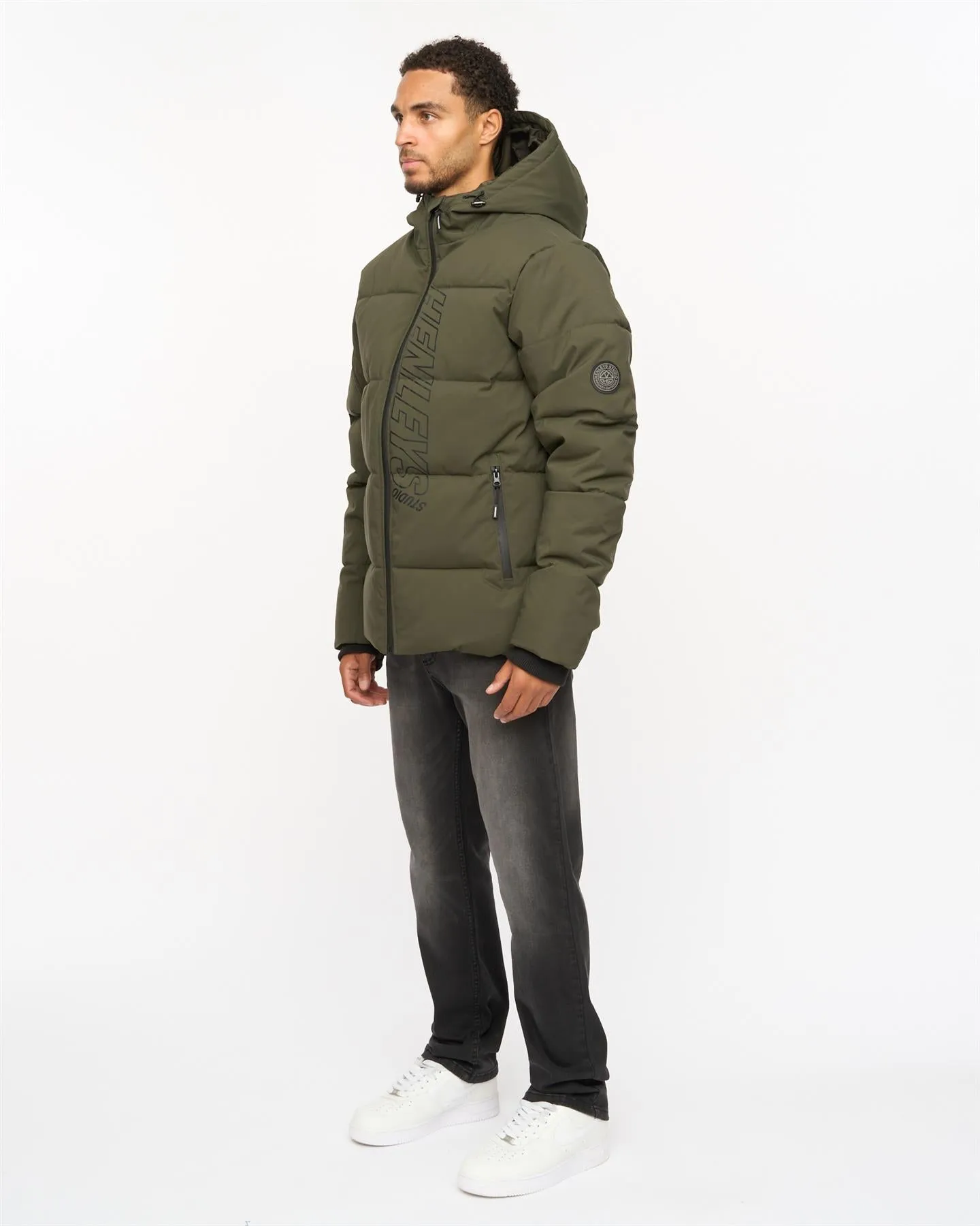 Mens System Ski Puffer Jacket Khaki sold by Brand Corner product image thumbnail 4
