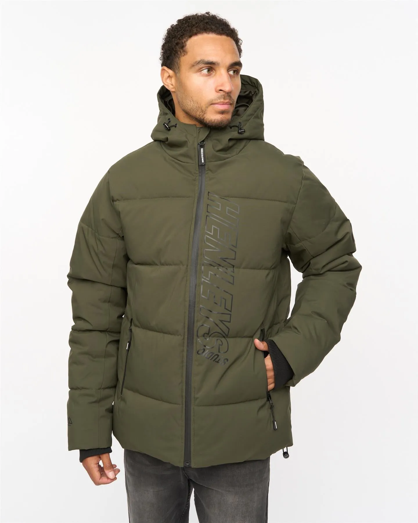 Mens System Ski Puffer Jacket Khaki sold by Brand Corner product image thumbnail 2