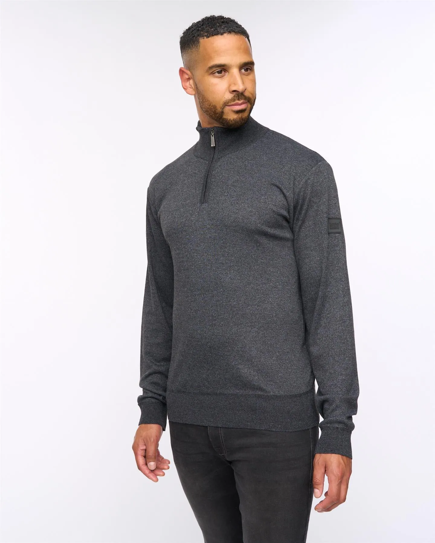 Delloway 1/4 Zip Funnel Neck Jumper Black Marl sold by Brand Corner product image thumbnail 2