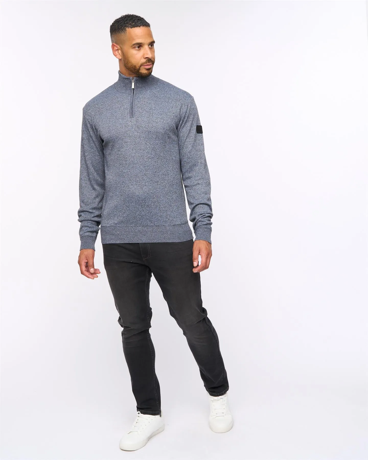 Delloway 1/4 Zip Funnel Neck Jumper Charcoal Marl sold by Brand Corner product image thumbnail 3