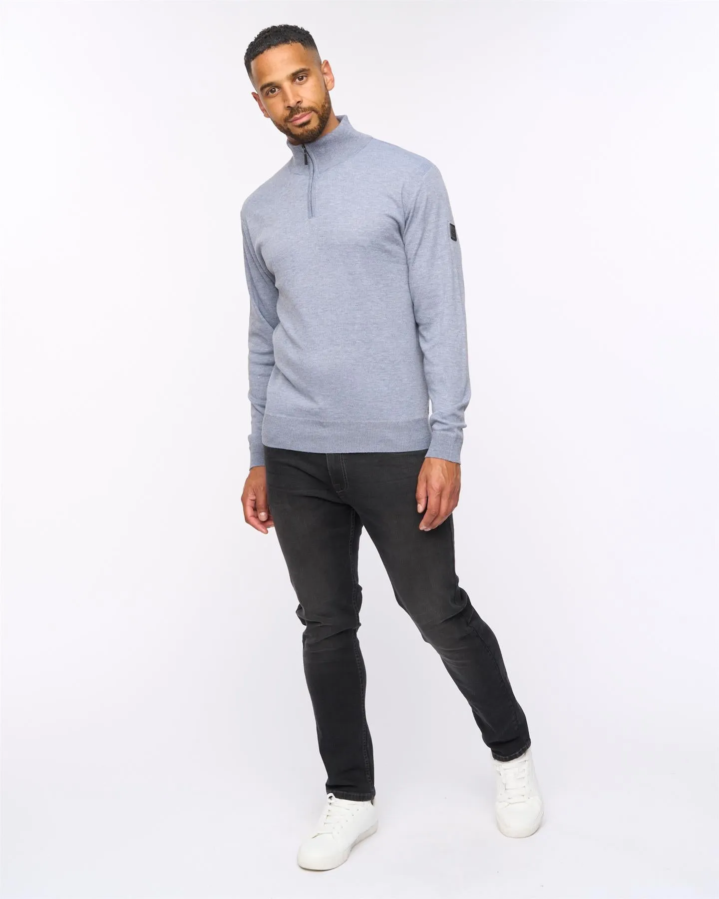 Delloway 1/4 Zip Funnel Neck Jumper Grey Marl sold by Brand Corner product image thumbnail 4