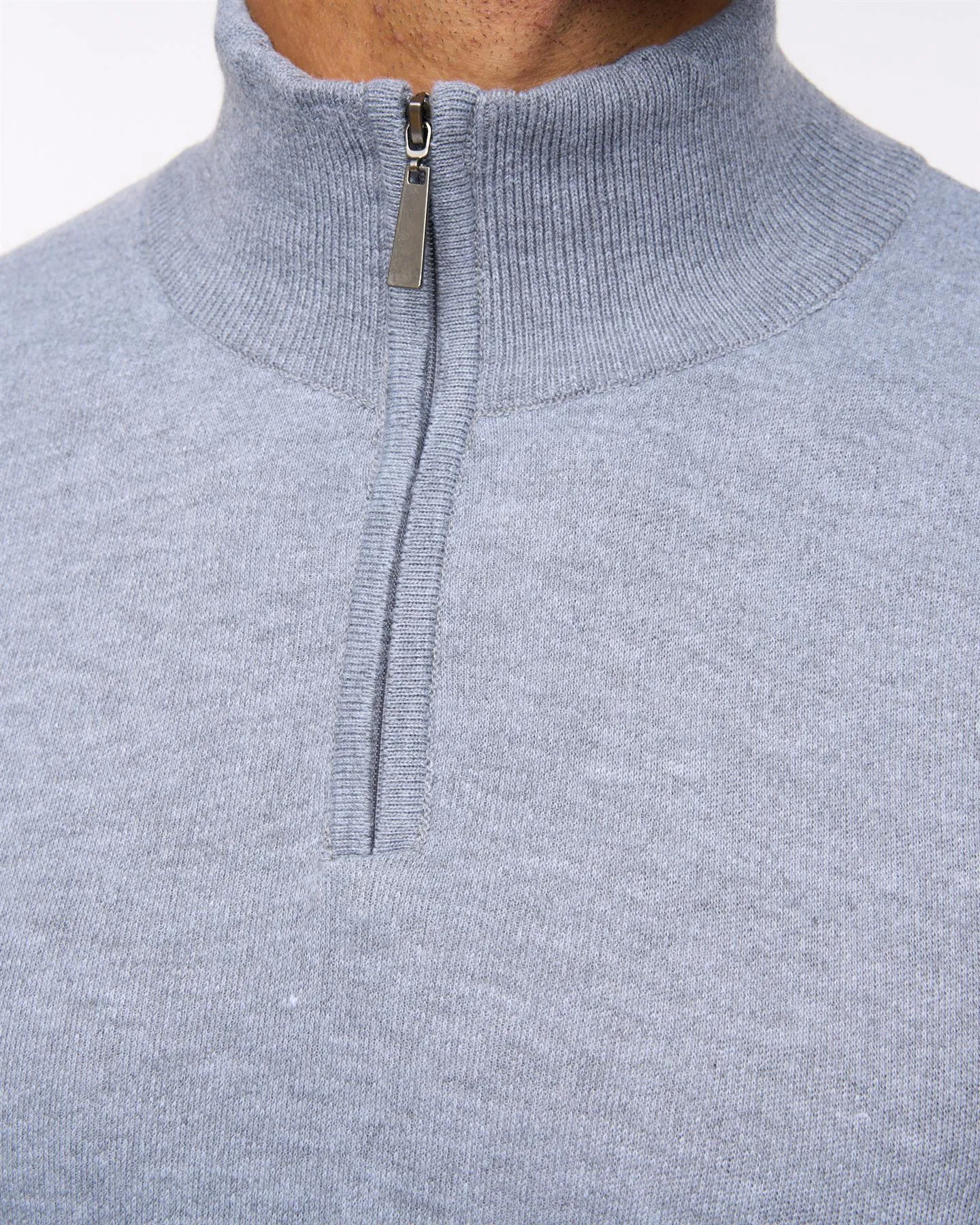 Delloway 1/4 Zip Funnel Neck Jumper Grey Marl sold by Brand Corner product image thumbnail 5