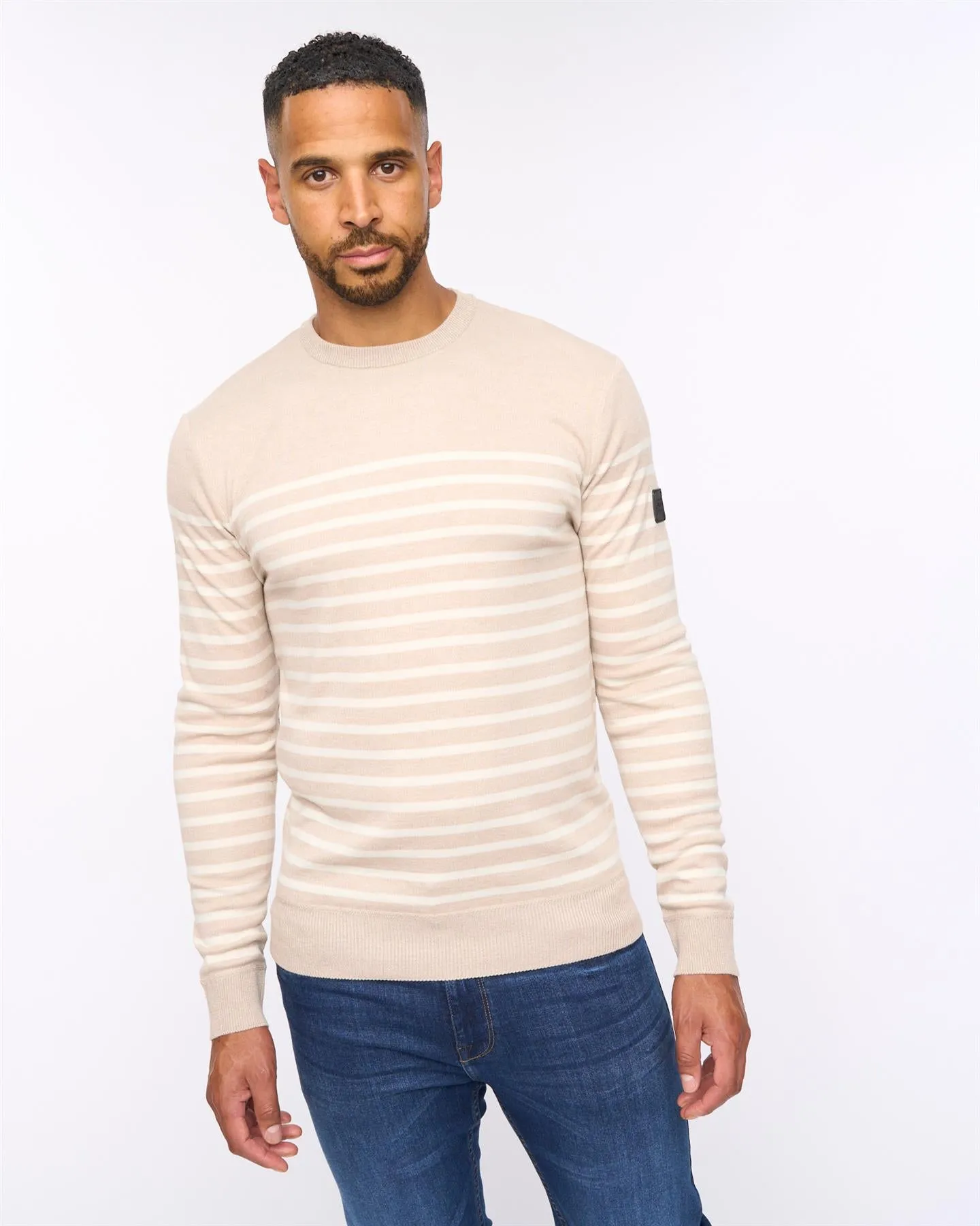 Howland Crew Neck Jumper Beige Marl sold by Brand Corner