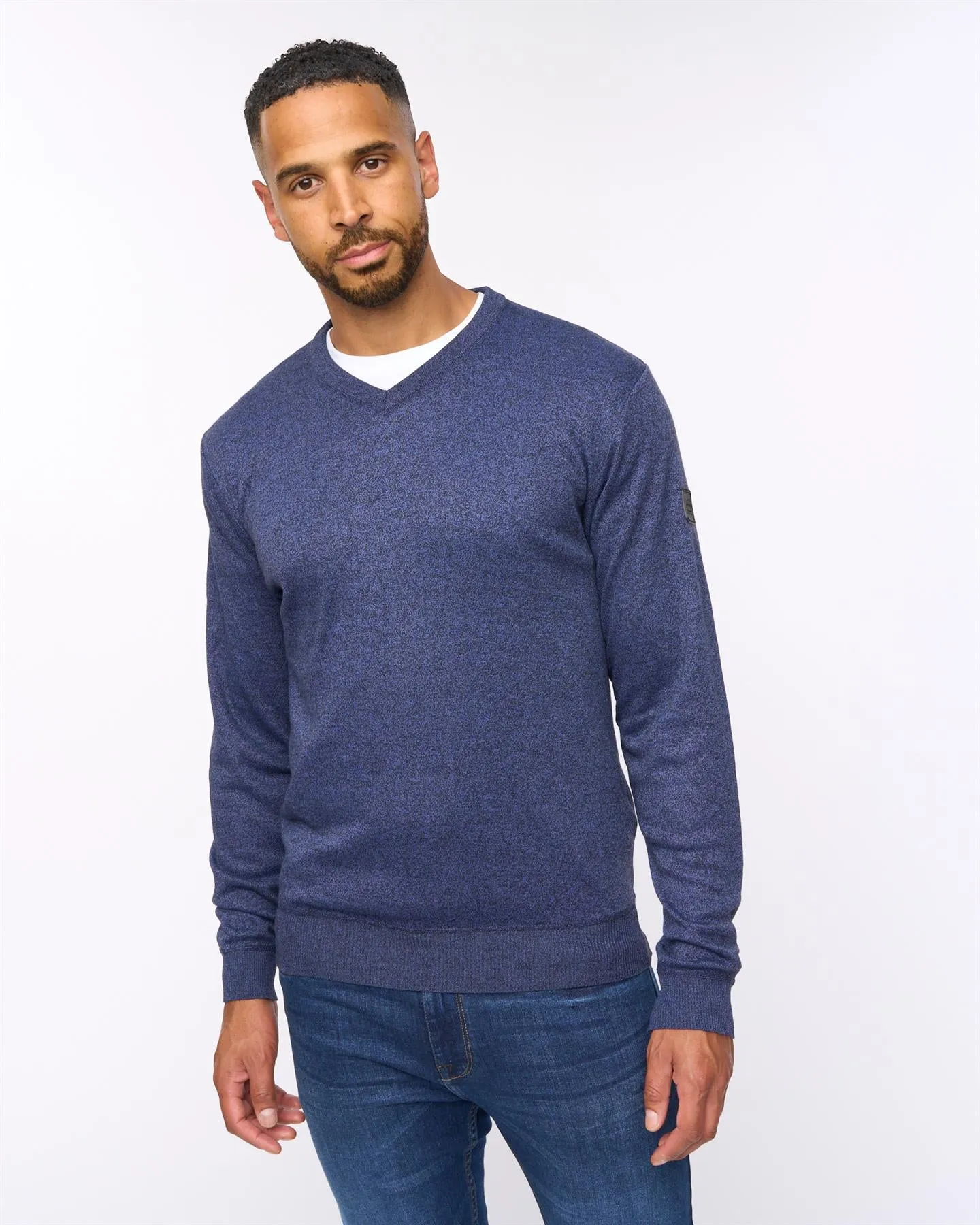 Tinworth V-Neck Jumper Navy Marl sold by Brand Corner product image thumbnail 2