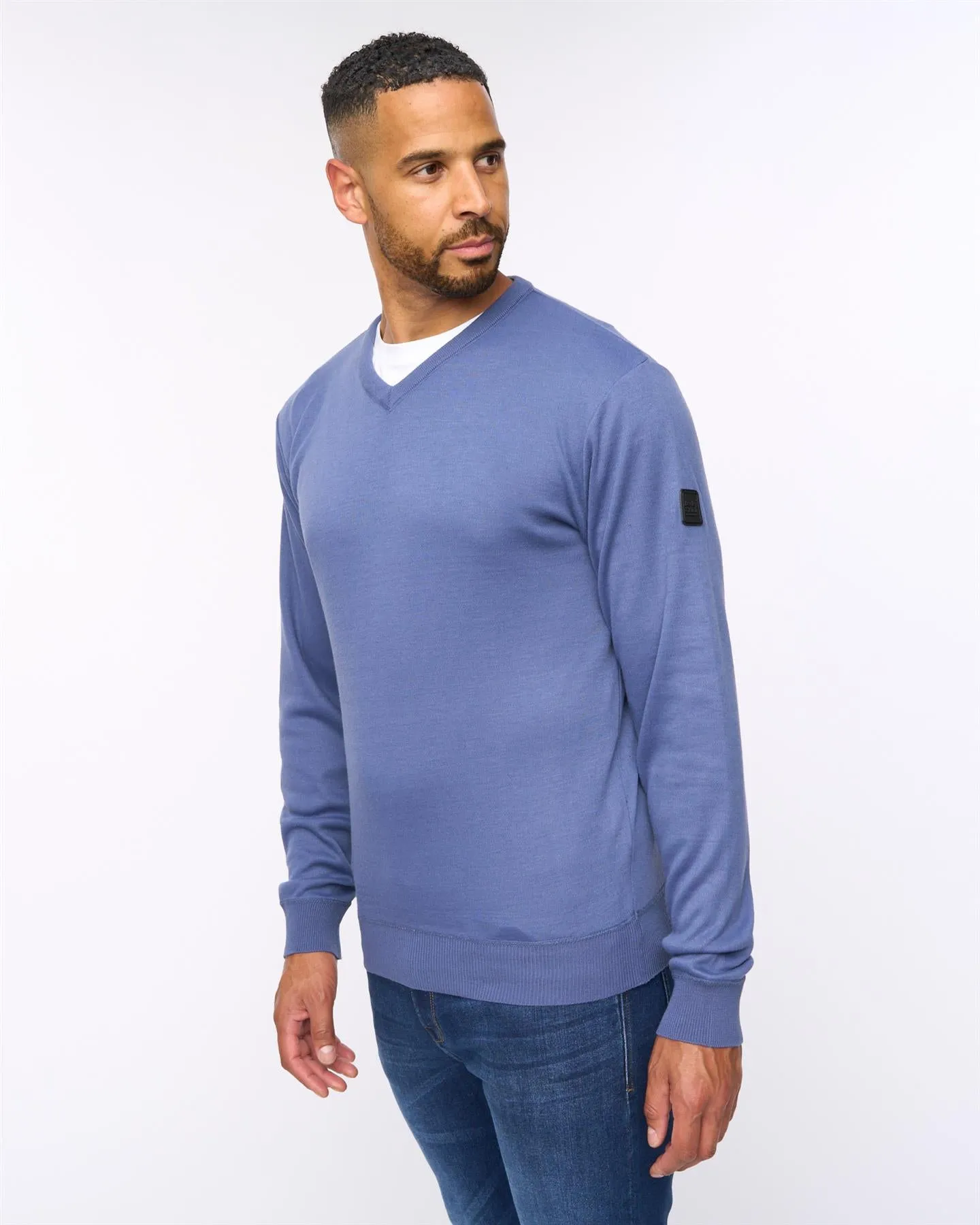 Tinworth V-Neck Jumper Denim Marl sold by Brand Corner product image thumbnail 2