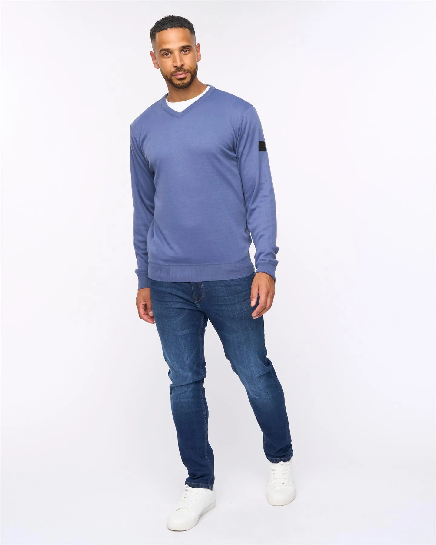 Tinworth V-Neck Jumper Denim Marl sold by Brand Corner product image thumbnail 3