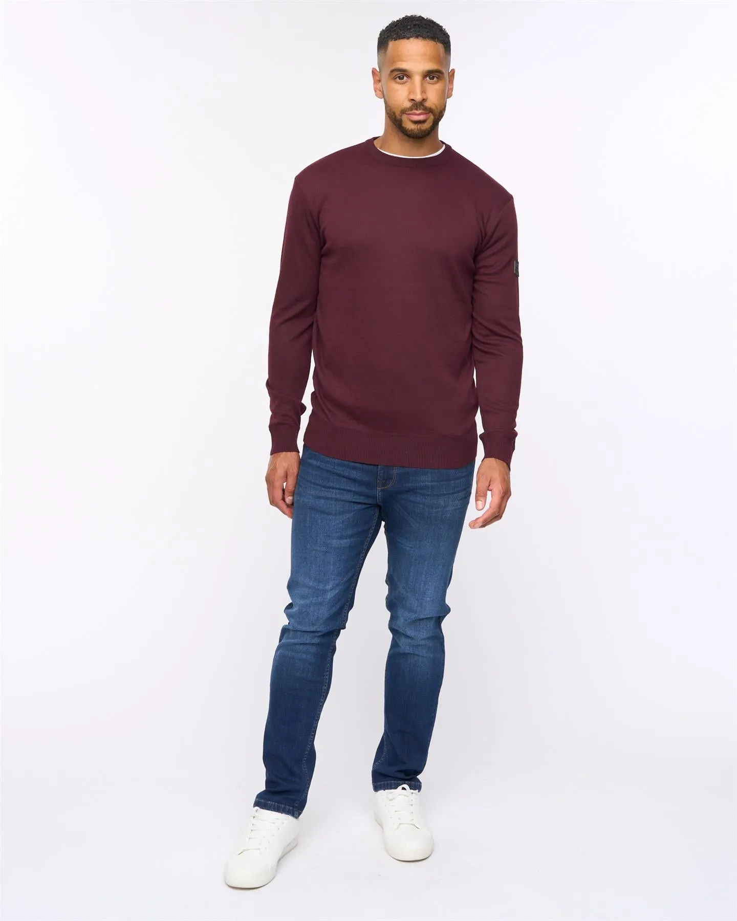 Pepston Crew Neck Jumper Burgundy Marl sold by Brand Corner product image thumbnail 3