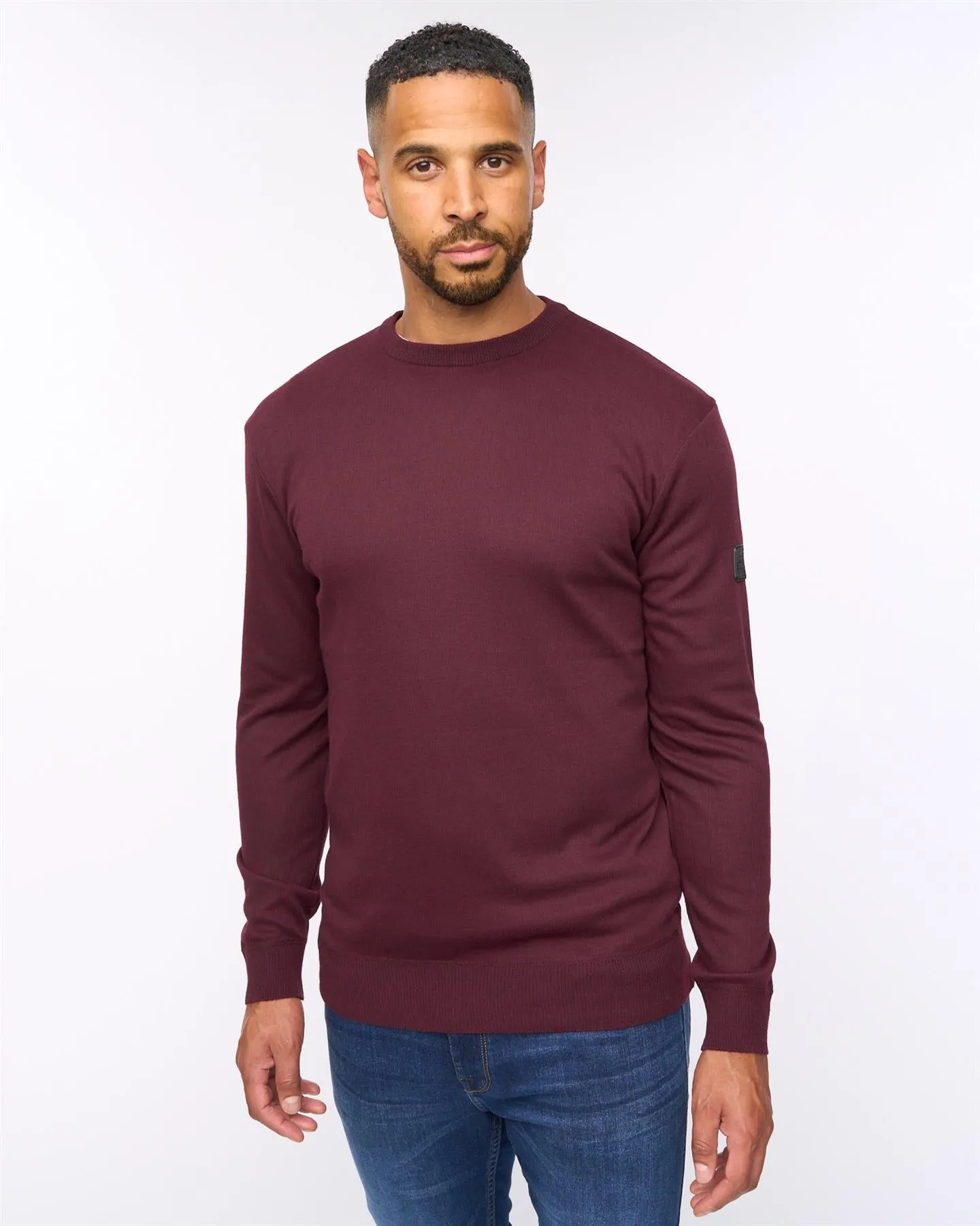 Pepston Crew Neck Jumper Burgundy Marl sold by Brand Corner