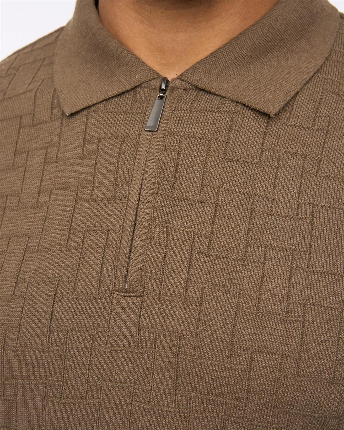 Aldrich 1/2 Zip Knit Polo Dark Taupe sold by Brand Corner product image thumbnail 5